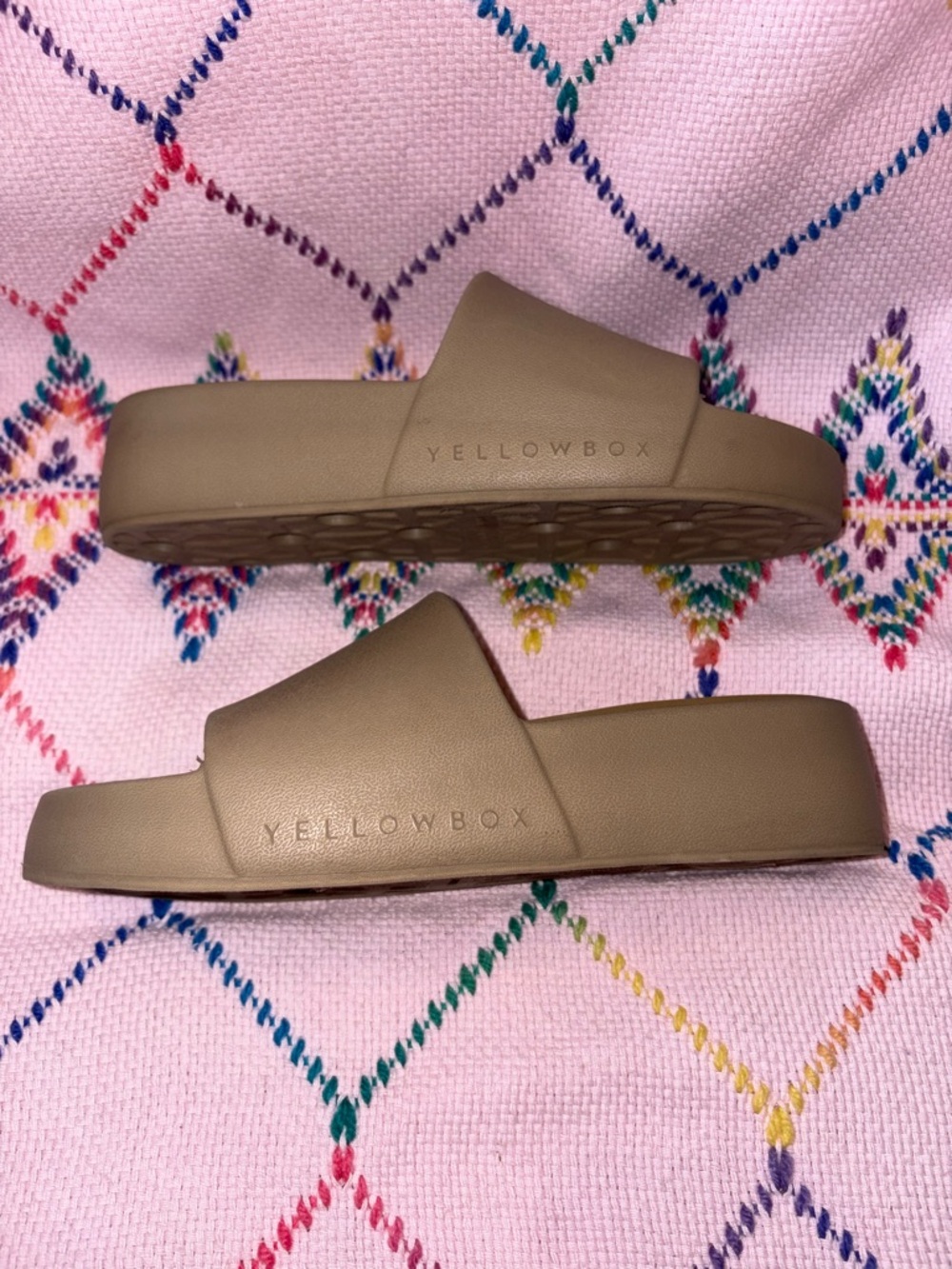 YellowBox Taupe Slide Sandals - Picture 3 of 6